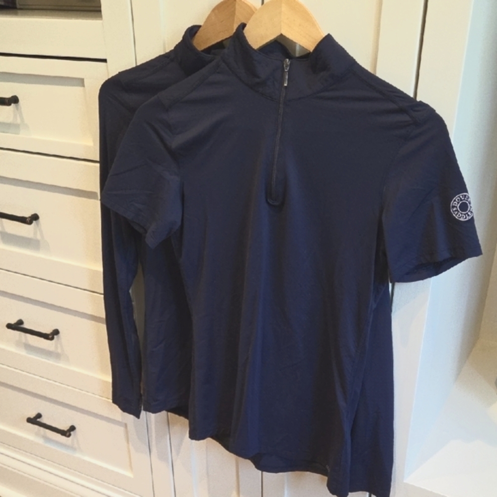 Dover Saddlery Navy Quarter-Zip Riding Top Bundle Size XS